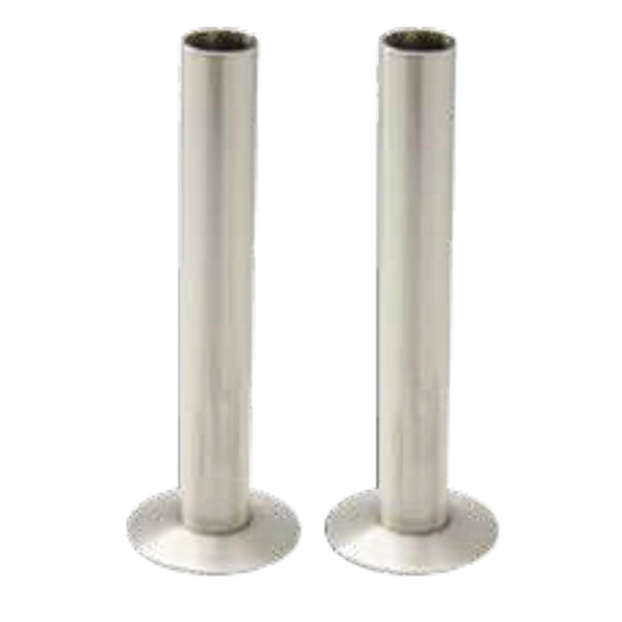 15mm Radiator Pipes & Rosettes, Brushed nickel
