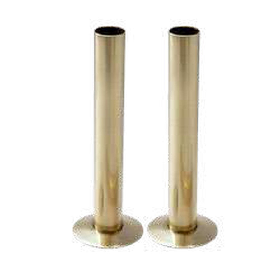 15mm Radiator Pipes & Rosettes, Brushed brass
