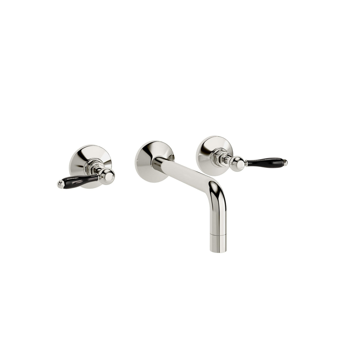 Radcliffe wall mounted 3-hole basin mixer in polished nickel