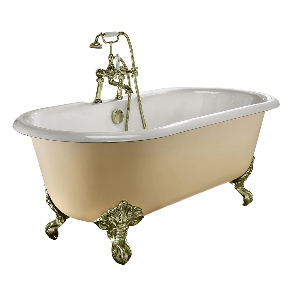 Cast Iron Bentley Double Ended Bath With Imperial Feet & 2 Tap Holes
