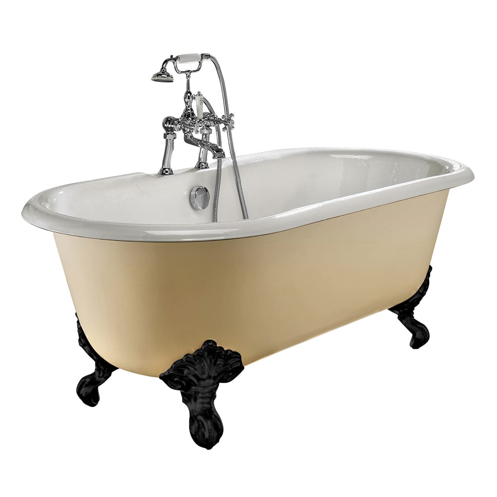 Cast Iron Bentley Double Ended Bath With Imperial Feet & 2 Tap Holes