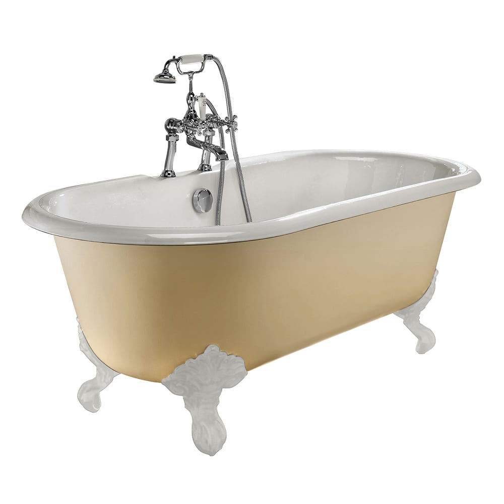 Cast Iron Bentley Double Ended Bath With Imperial Feet & 2 Tap Holes