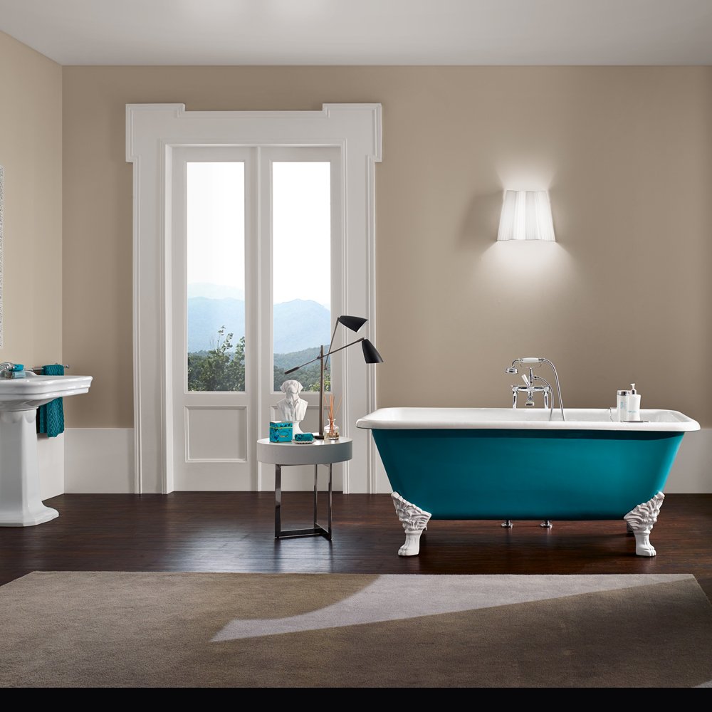 Buxton Cast Iron Freestanding Bath shown in a bathroom setting