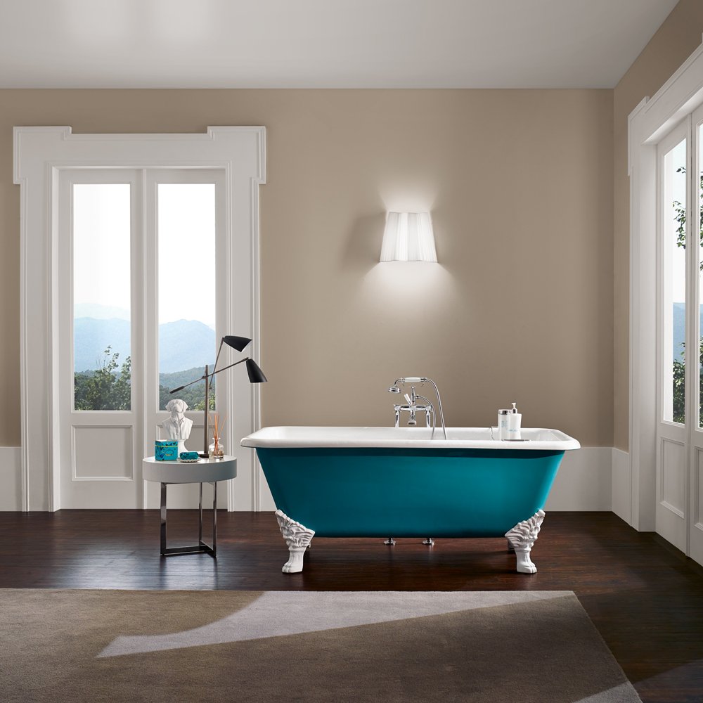 Buxton Cast Iron Freestanding Bath shown in a bathroom setting