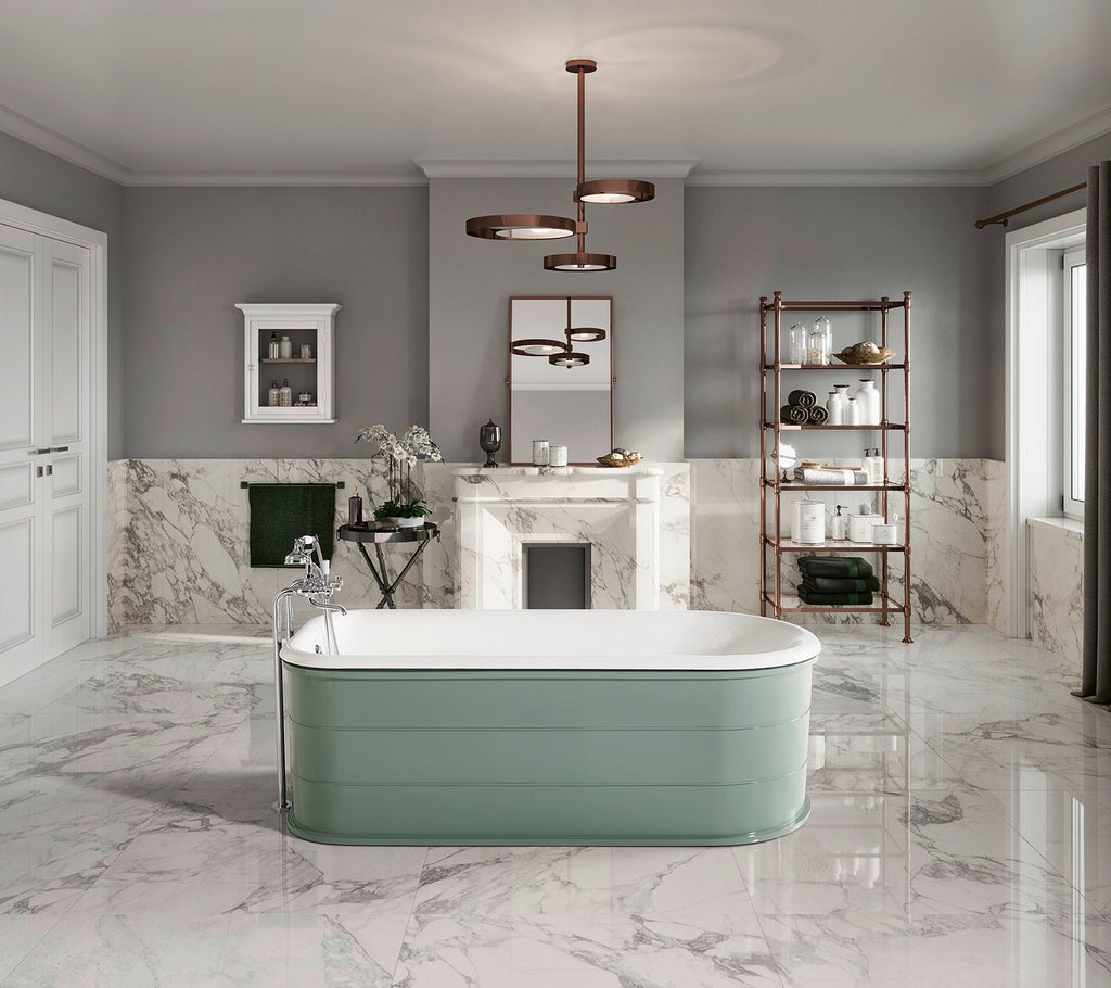 Carlyon 1770mm cast iron freestanding bath, painted finish