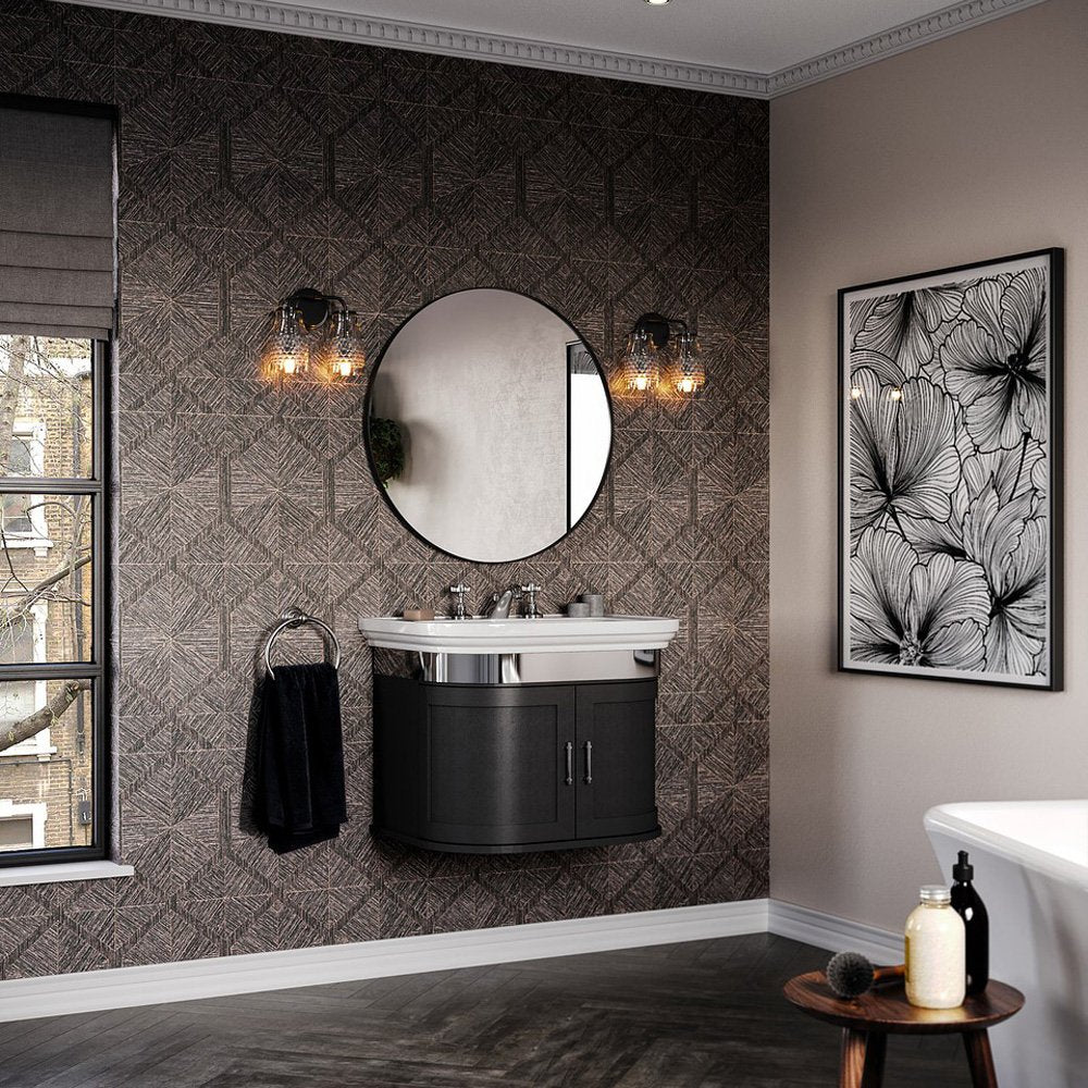 Carlyon Bay 2-door vanity unit shown installed in a bathroom room set
