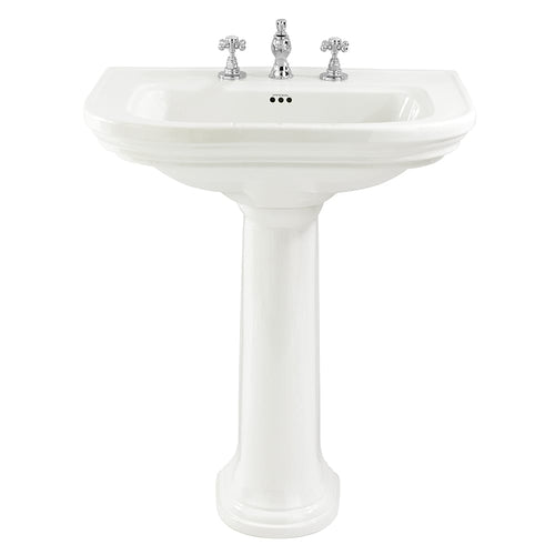 Imperial Carlyon large basin and pedestal in white ceramic