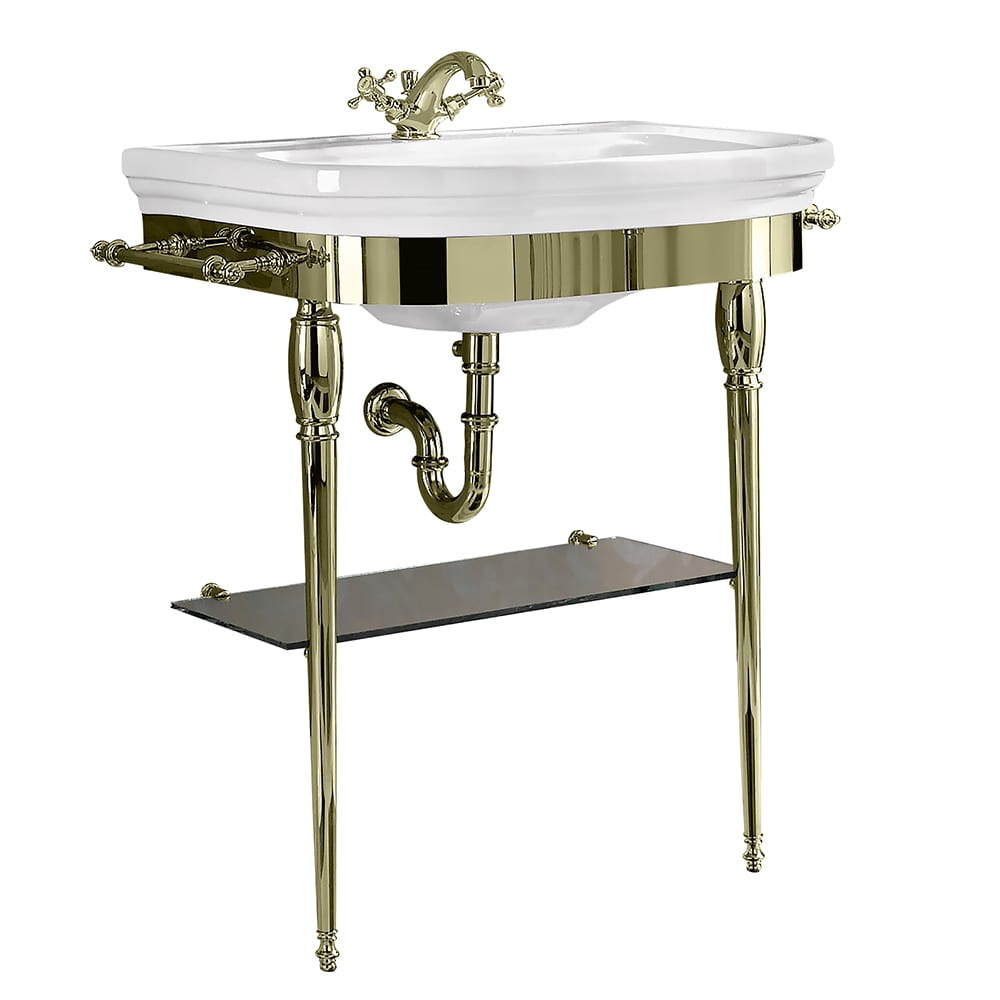 Carlyon large basin and stand in antique brass