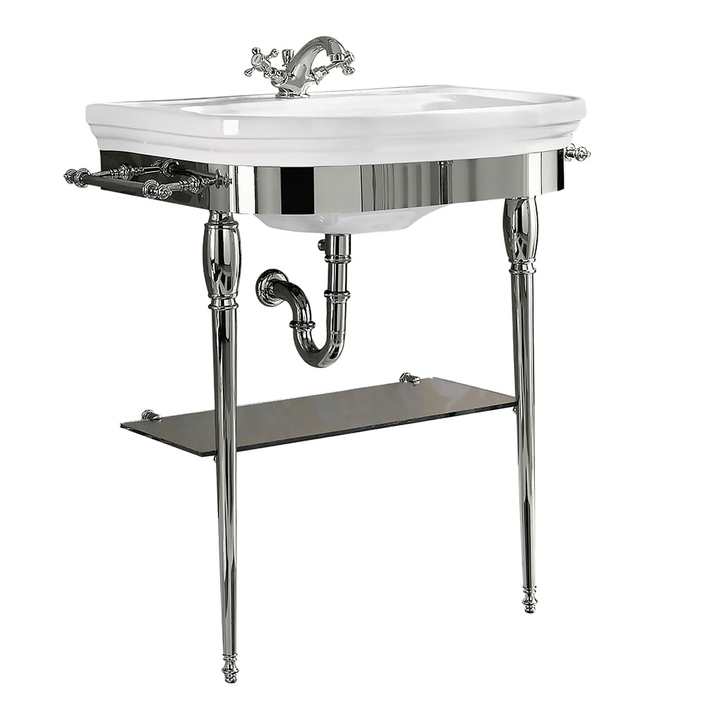 Carlyon large basin and stand in polished nickel