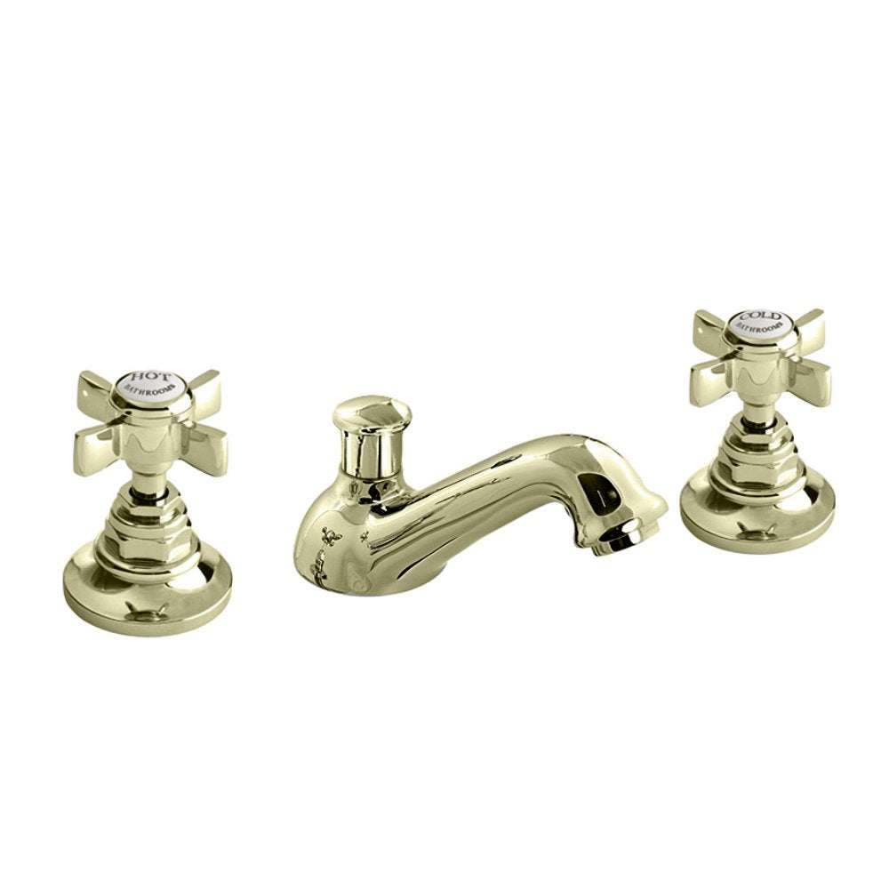 Edwardian 3-Hole Basin Mixer in Antique Gold