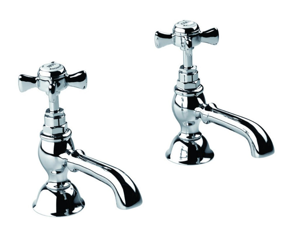 Edwardian Basin Pillar Taps in Chrome