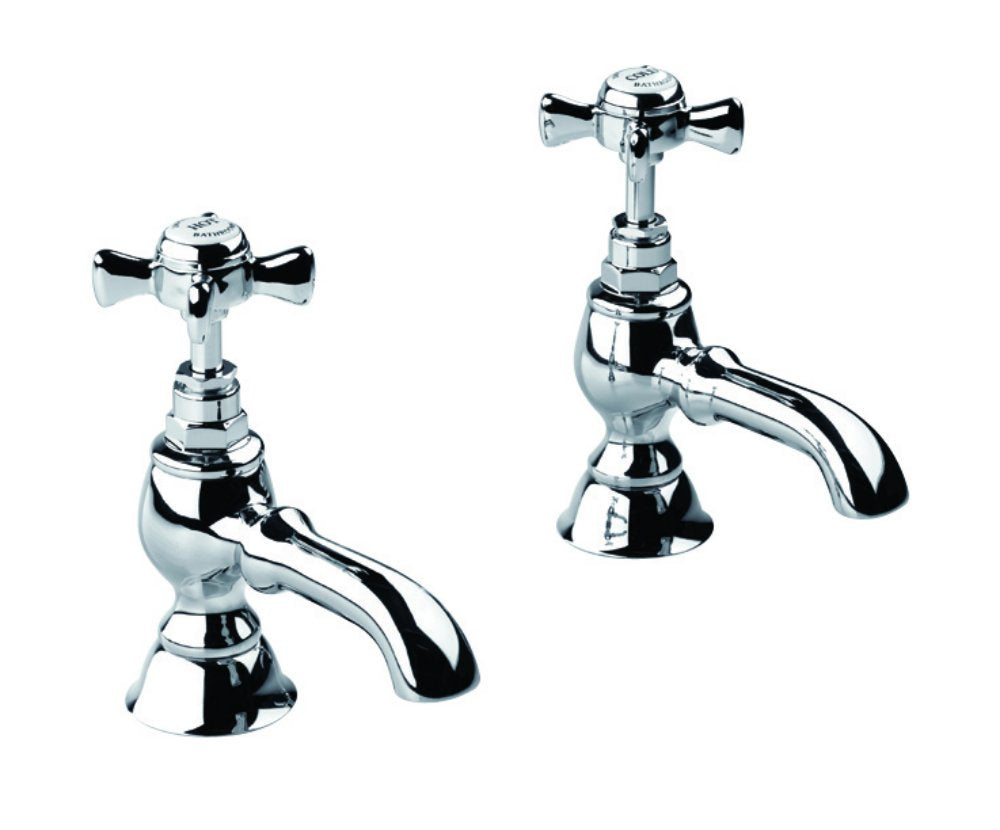 Edwardian Bath Pillar Taps in Chrome