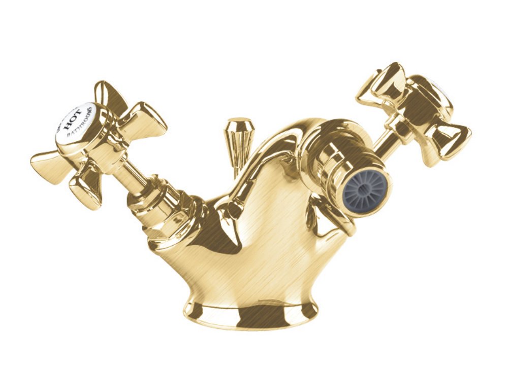 Edwardian Bidet Mono Mixer in Brushed Brass