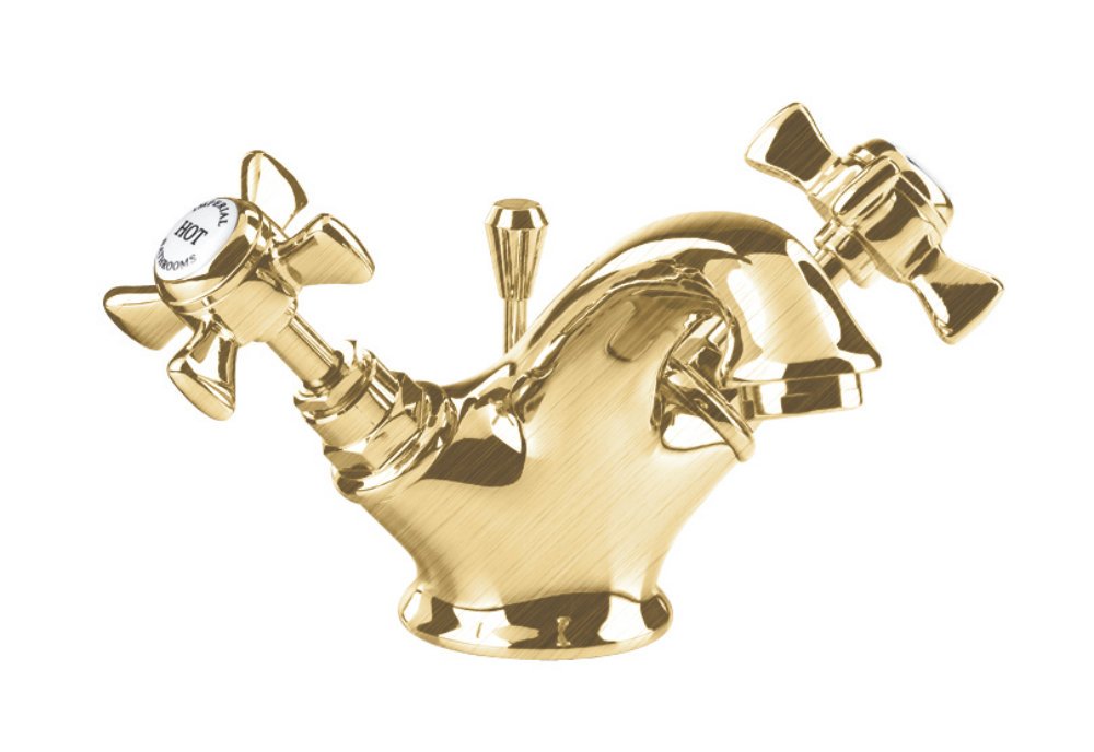 Edwardian Basin Mono Mixer in Brushed Brass