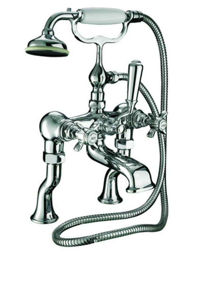Edwardian Deck Mounted Bath Shower Mixer in Chrome