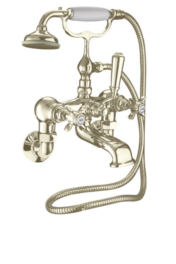 Edwardian Wall Mounted Bath Shower Mixer in Brushed Nickel