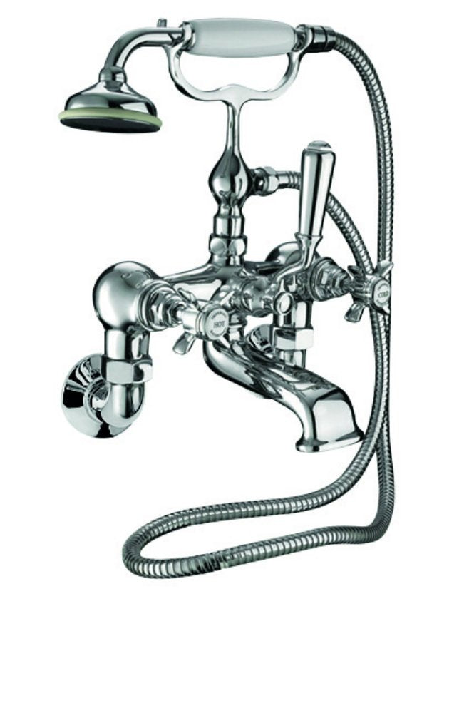 Edwardian Wall Mounted Bath Shower Mixer in Chrome
