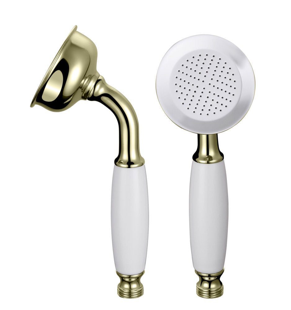 Lichfield Traditional Shower Handset, White in Antique Gold