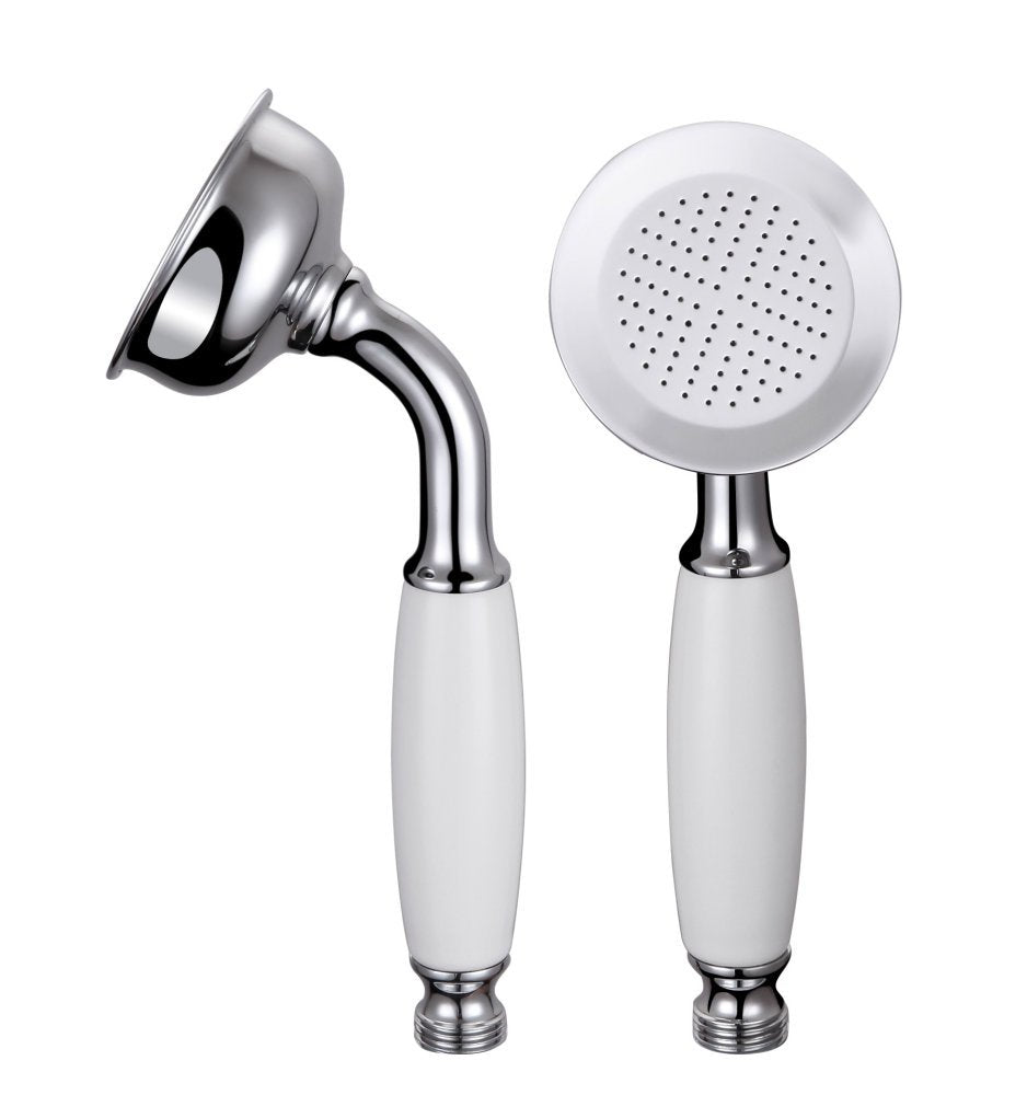 Lichfield Traditional Shower Handset, White in Chrome