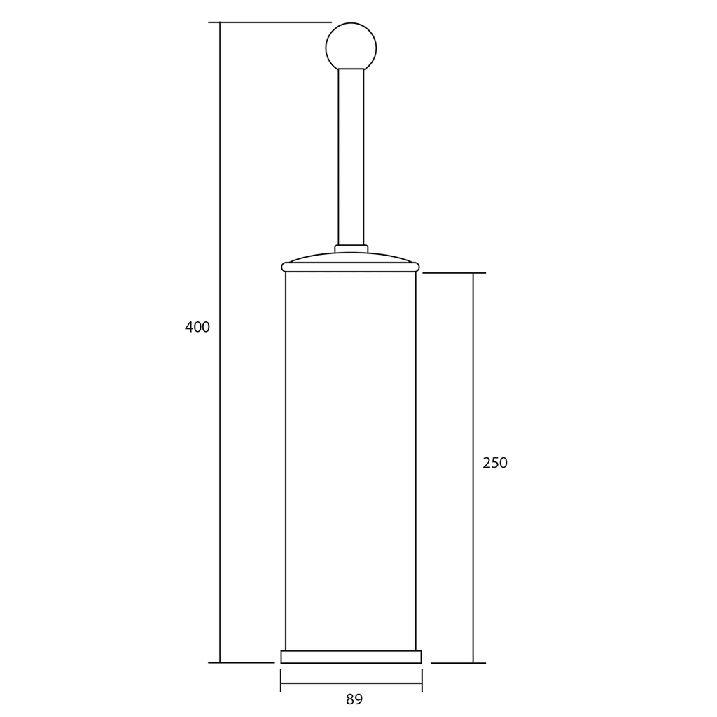Richmond Wc Brush Holder dimensioned technical drawing
