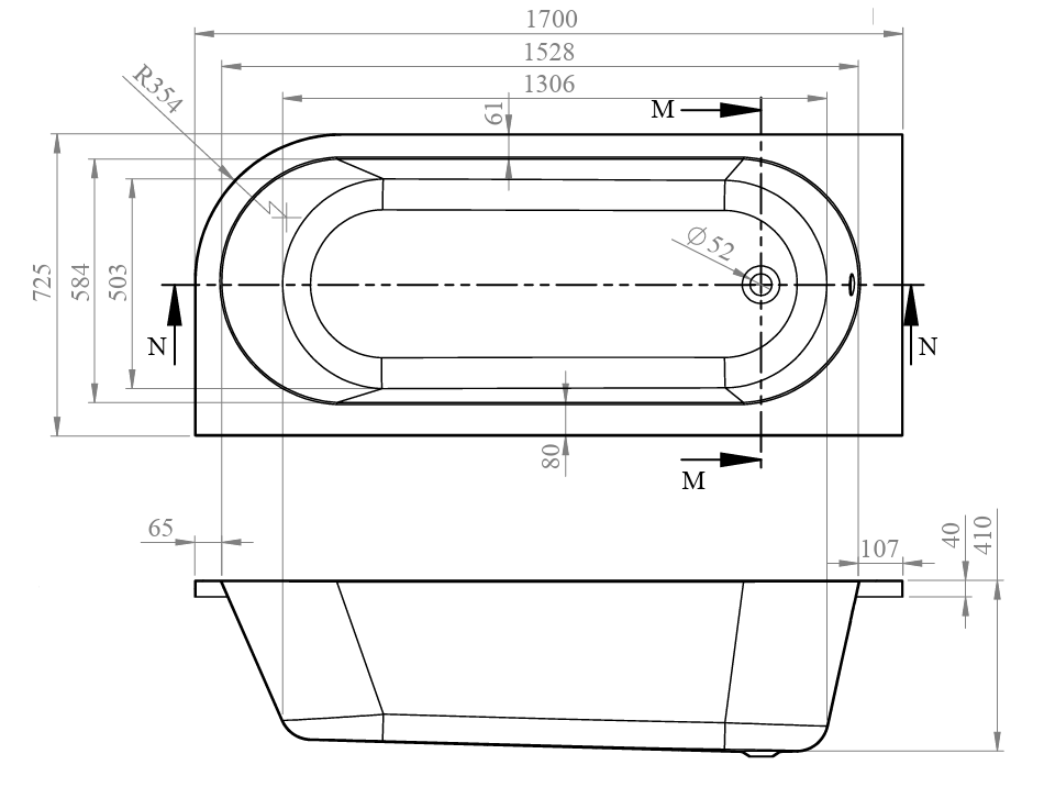 Structa Curved Bath