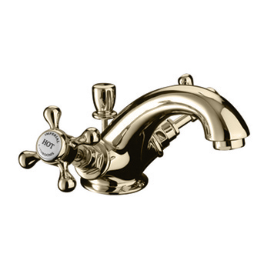 Victorian Mono Basin Mixer in Antique Gold
