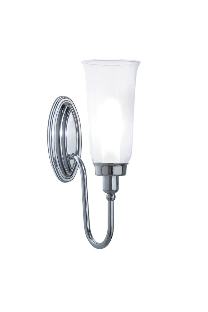 Avila Single Avila Wall Light With Glass Shade in Chrome