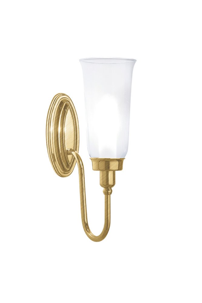 Avila Single Avila Wall Light With Glass Shade in Brushed Brass