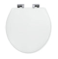 Windsor soft-close toilet seat in White Smooth with chrome hinges