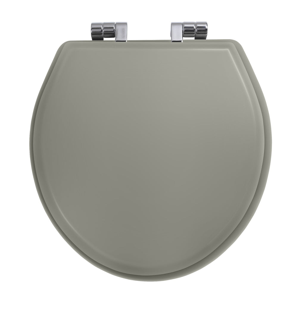 Windsor soft-close toilet seat in Dartmouth Grey Smooth with chrome hinges