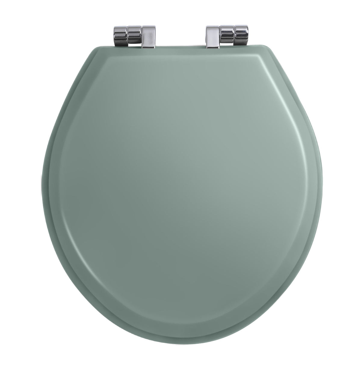 Windsor soft-close toilet seat in Sea Mist Smooth with chrome hinges