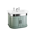 Carlyon Bay large 2-door vanity unit in Sea Mist, shown with chrome trim