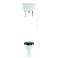 Lichfield High Level Toilet in Chrome, White (Smooth), Chrome