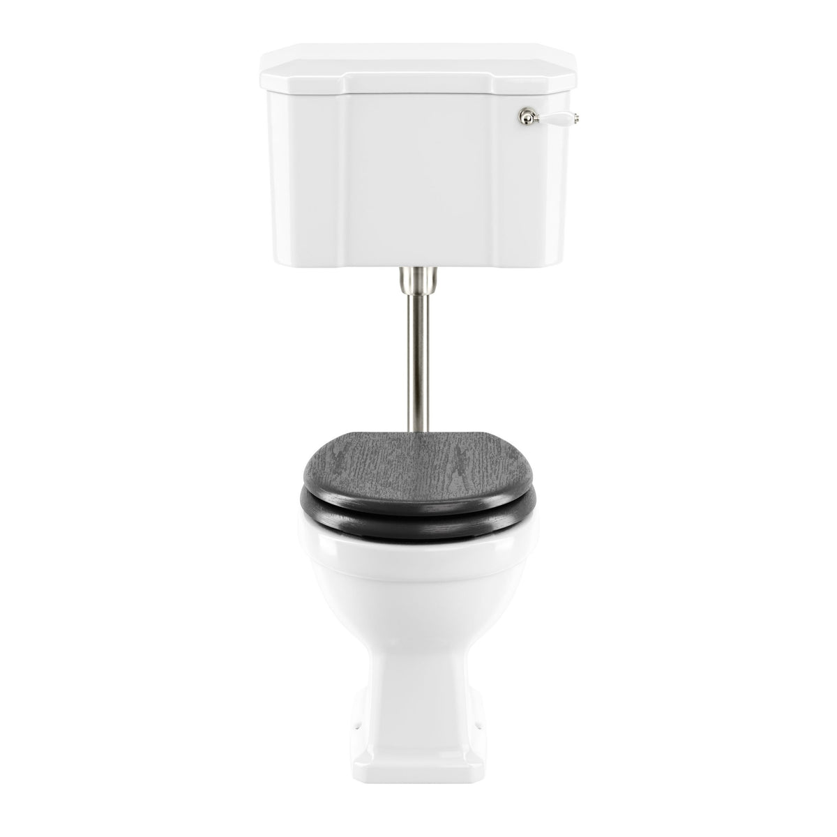 Lichfield Low Level Toilet in Polished Nickel, White (Smooth), Chrome