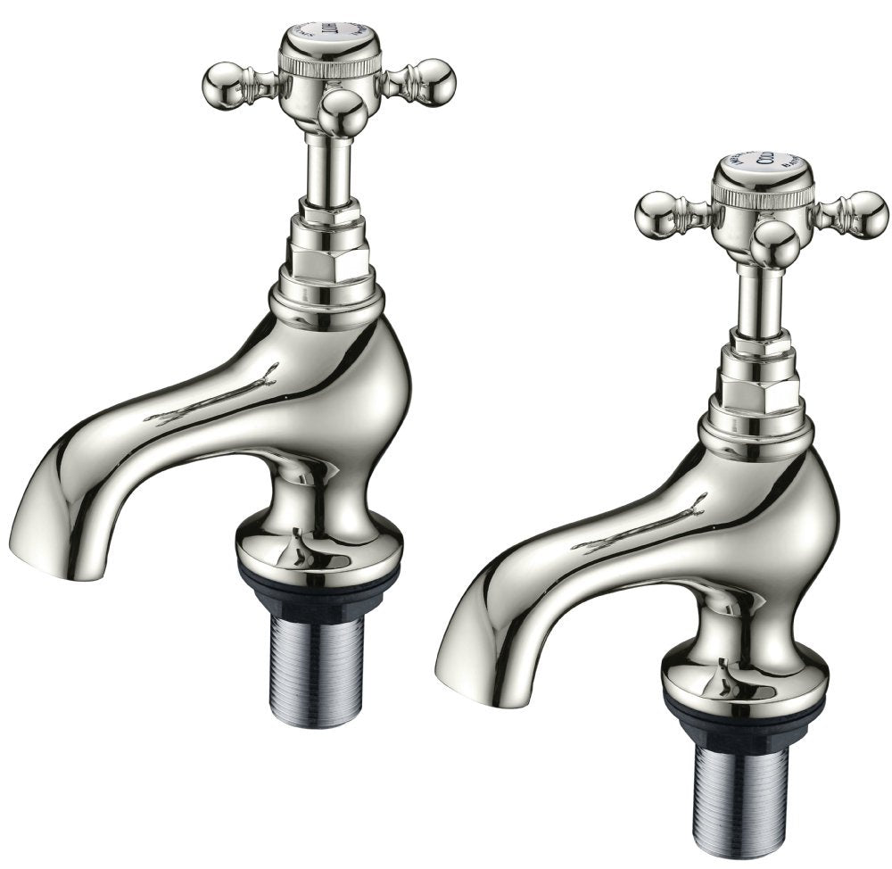 Lichfield Basin Pillar Taps in Polished Nickel