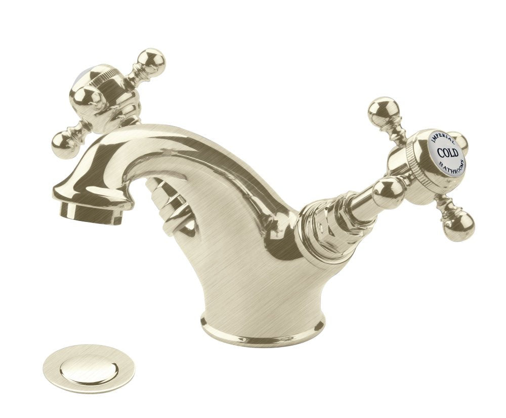 Lichfield Mono Basin Mixer with Pop-Up Waste in Brushed Nickel