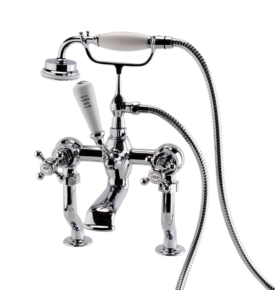 Lichfield Deck Mounted Bath Shower Mixer in Chrome