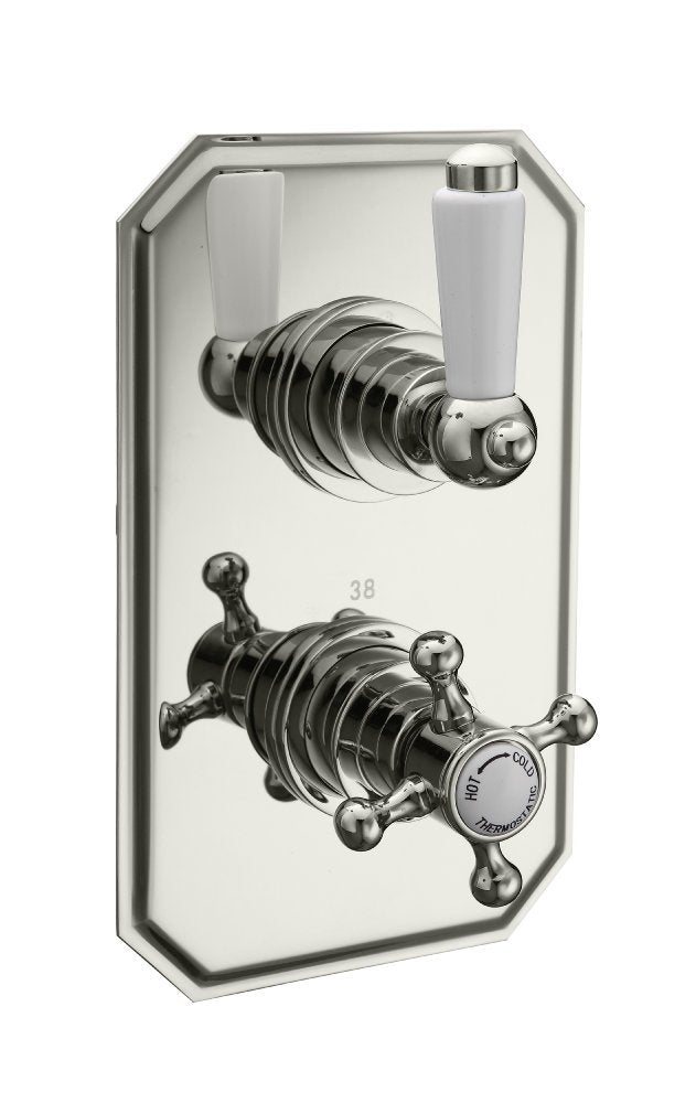 Lichfield Concealed Shower Valve & Plate, 1 Outlet in Polished Nickel