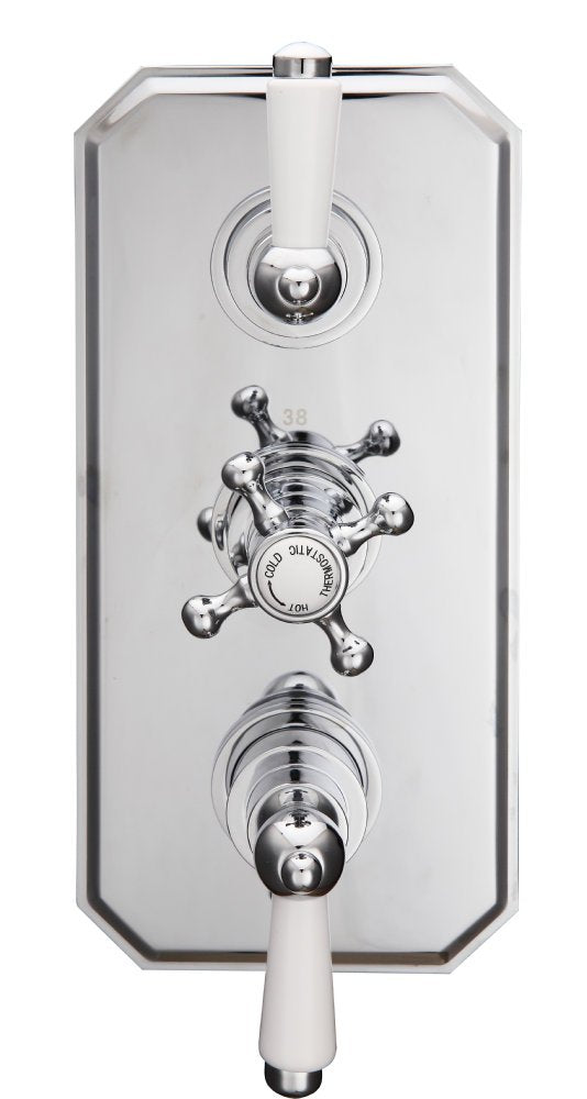 Lichfield Concealed Shower Valve & Plate, 2 Outlet