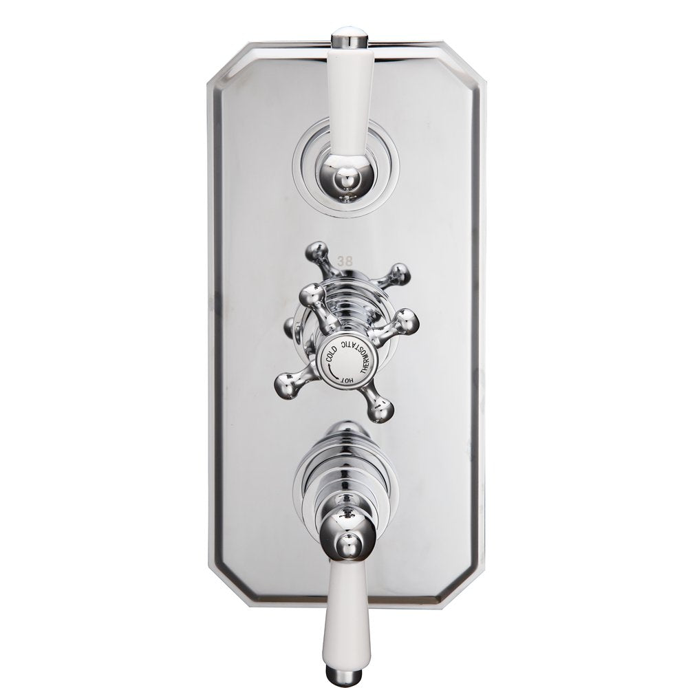 Lichfield Concealed Shower Valve & Plate, 2 Outlet