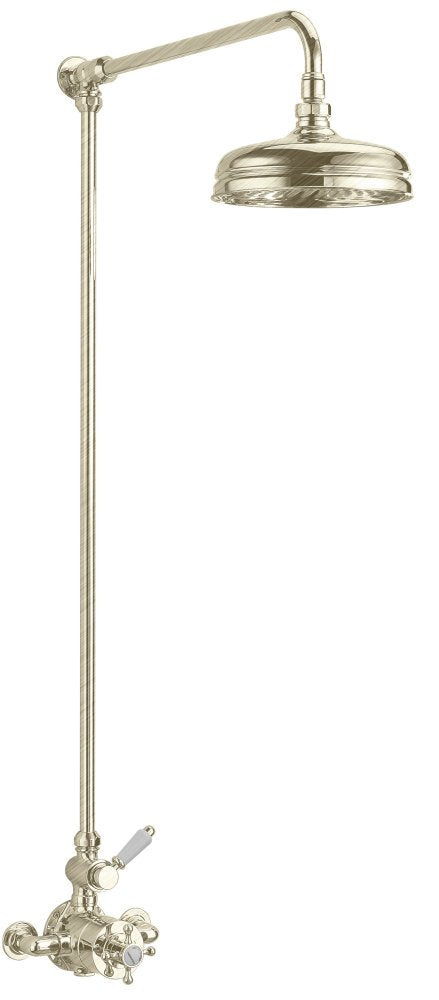 Lichfield Exposed Thermostatic Shower Kit, 1 Outlet, with 200mm Rose in Brushed Nickel