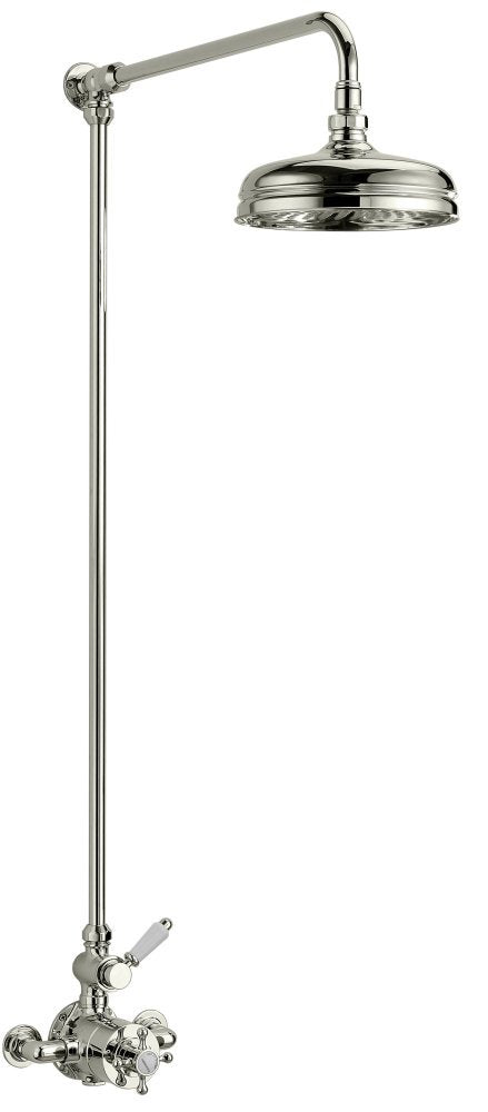 Lichfield Exposed Thermostatic Shower Kit, 1 Outlet, with 200mm Rose in Polished Nickel