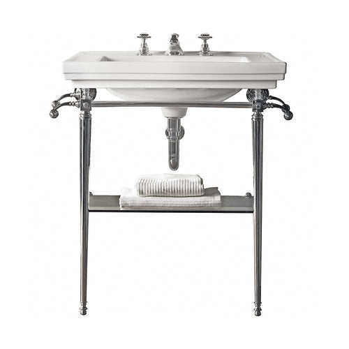 Astoria Deco Large Basin & Stand in Chrome, 1 tap hole