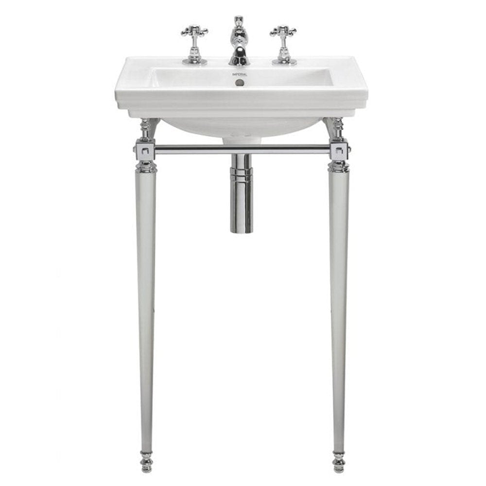 Astoria Deco Cloak Basin & Stand in Towel rack, Chrome, 1 tap hole