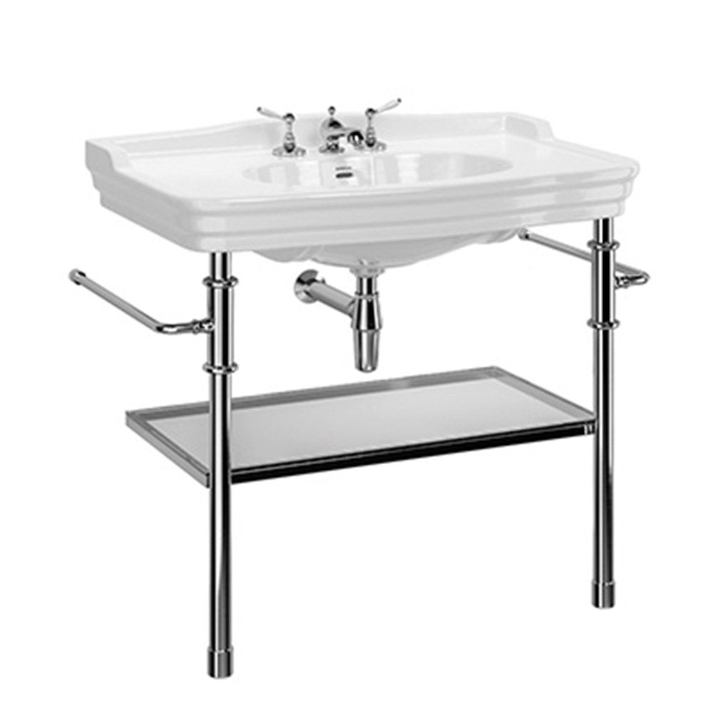 Regent Console Basin & Charlotte Console Stand in Chrome, 1 tap hole