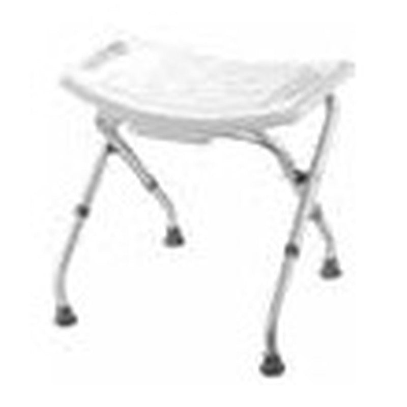 Adjustable shower seat in white and chrome
