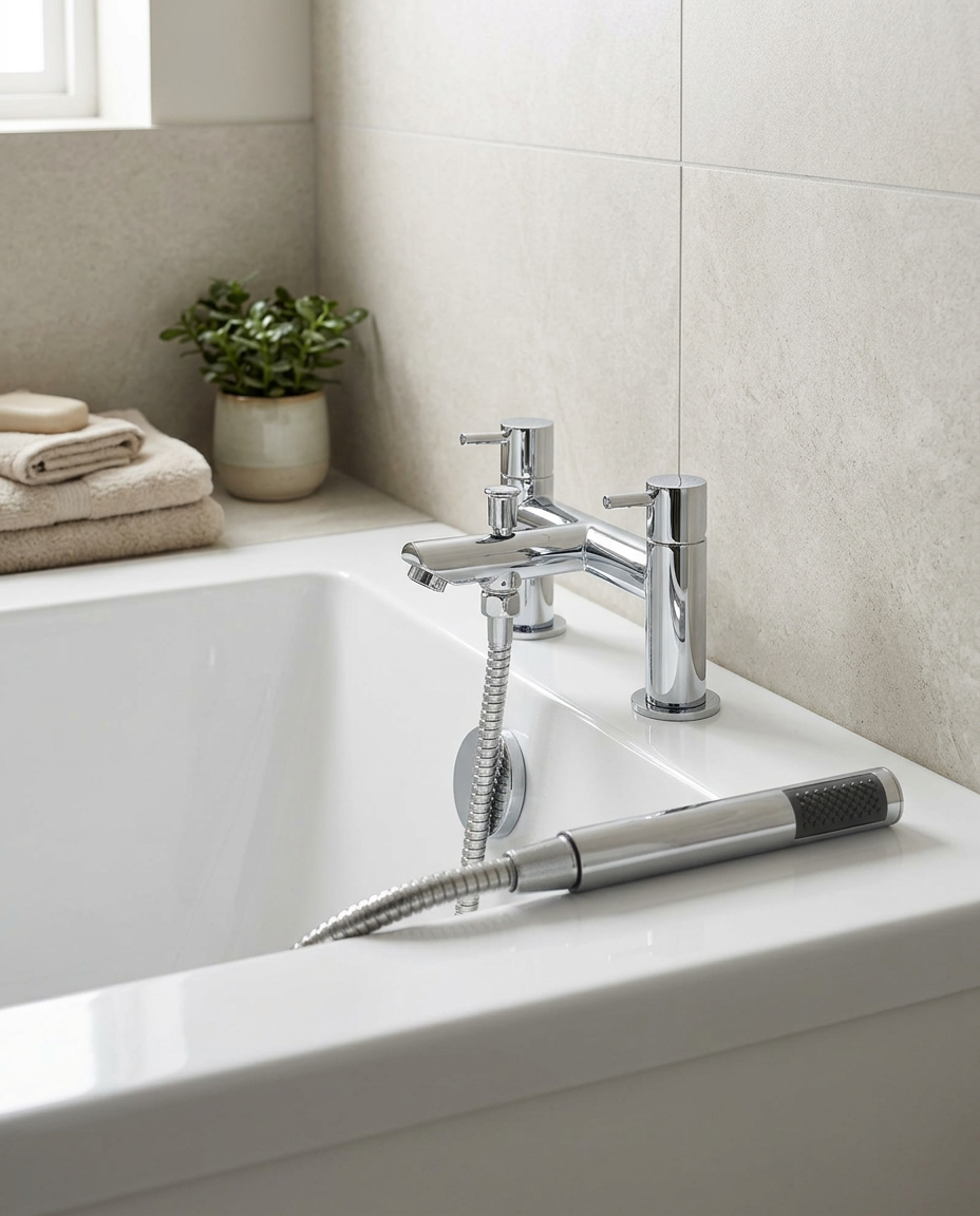 Alto Bath Shower Mixer in a bright modern bathroom