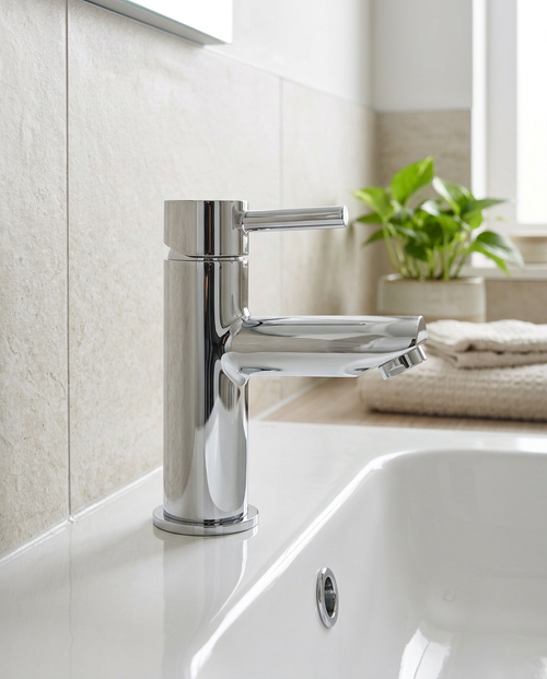 Alto Mono Basin Mixer in a bright modern bathroom
