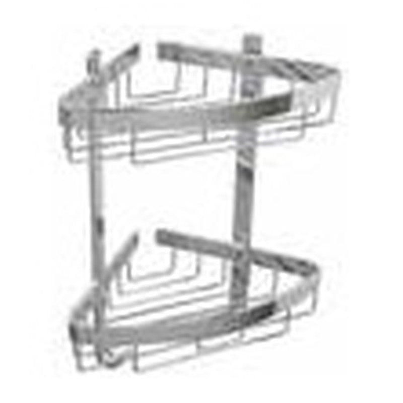 Aluminium shower basket, large two-tier corner basket