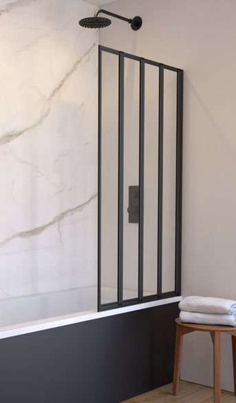 Aqualux 4-Fold Bath Screen, black